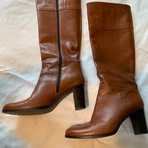 Womens Tall Boots - Cognac 7.5 - Made in Italy